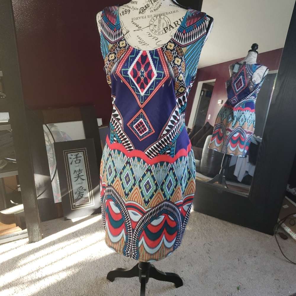 Tribal Print Bodycon Dress
